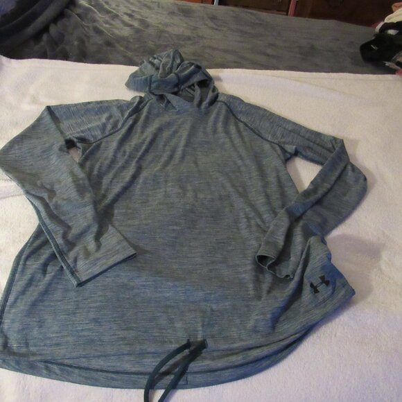 Under Armour Other - Under Armour Blue Hooded Long Sleeve Shirt  USED  Large